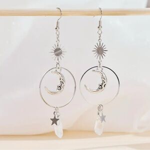 Authentic Crystal Moon and Star Earrings